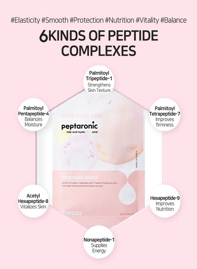 SNP Peptaronic Ampoule Sheet Mask | Peptide and Hyaluronic Acid Sheet Mask | Hydrating, Moisturizing, and Friming for Dry Skin Types | Korean Skin Care Facial Mask | 10 Sheets - Image 5